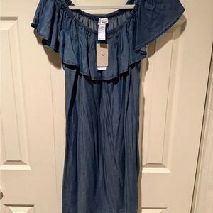 Tommy Bahama Blue Off-Shoulder Dress